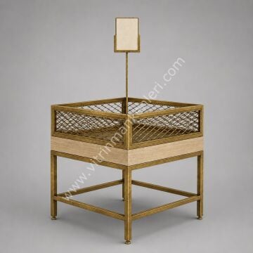 DEKORATİF TELLİ SEPET GOLD ESKİTME