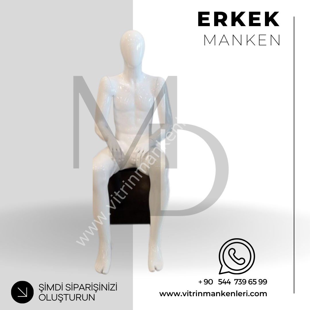 Erkek Oturan Vitrin Mankeni
