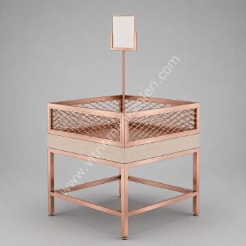 DEKORATİF TELLİ SEPET ROSE GOLD