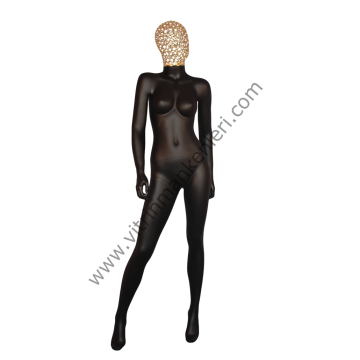 Bayan Polyester Tel Kafalı Vitrin Mankeni