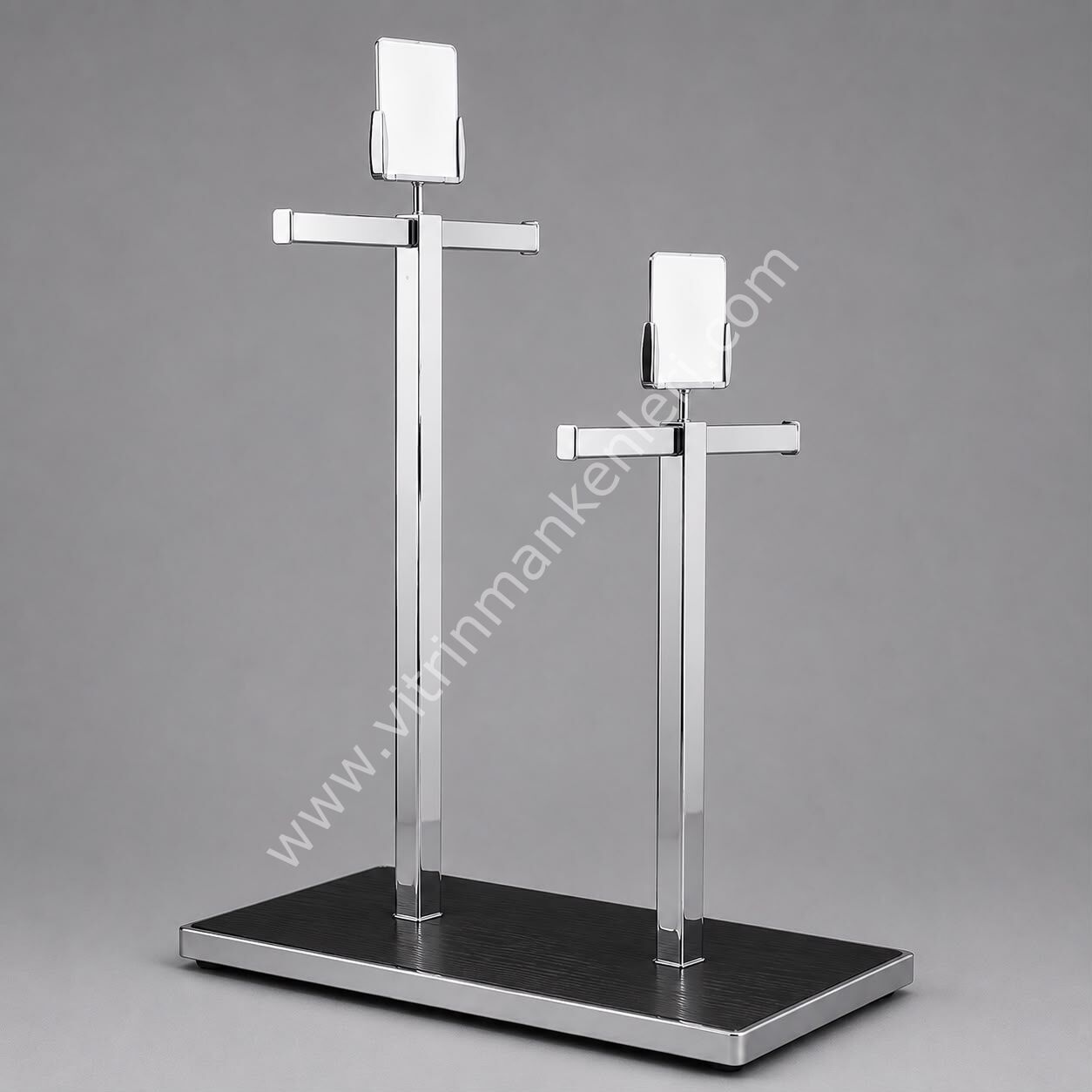 İKİLİ T STAND KROM KAPLAMA - SİYAH