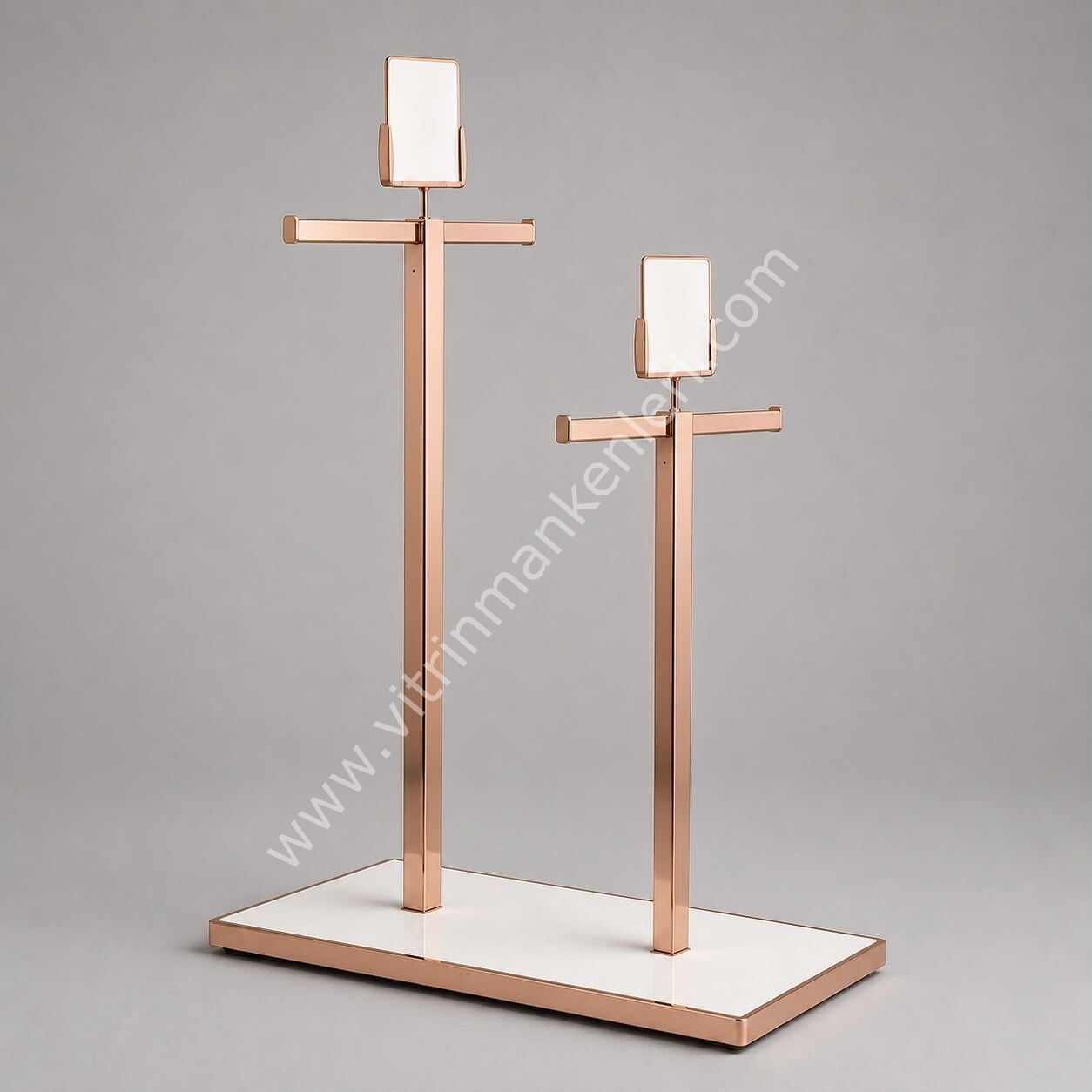 İKİLİ T STAND ROSE GOLD - BEYAZ