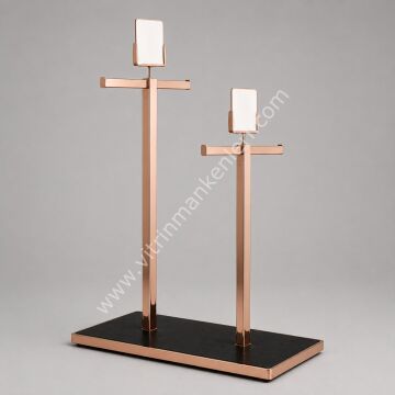 İKİLİ T STAND ROSE GOLD - SİYAH
