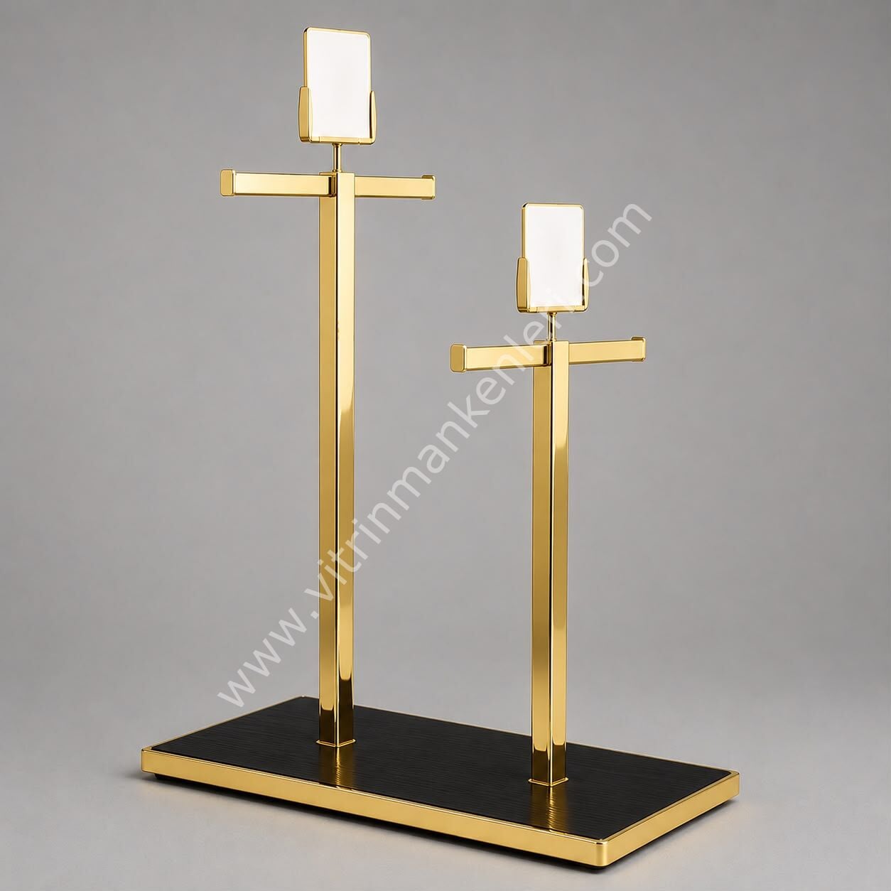İKİLİ T STAND GOLD KAPLAMA - SİYAH