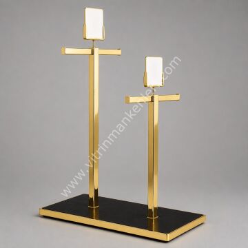 İKİLİ T STAND GOLD KAPLAMA - SİYAH