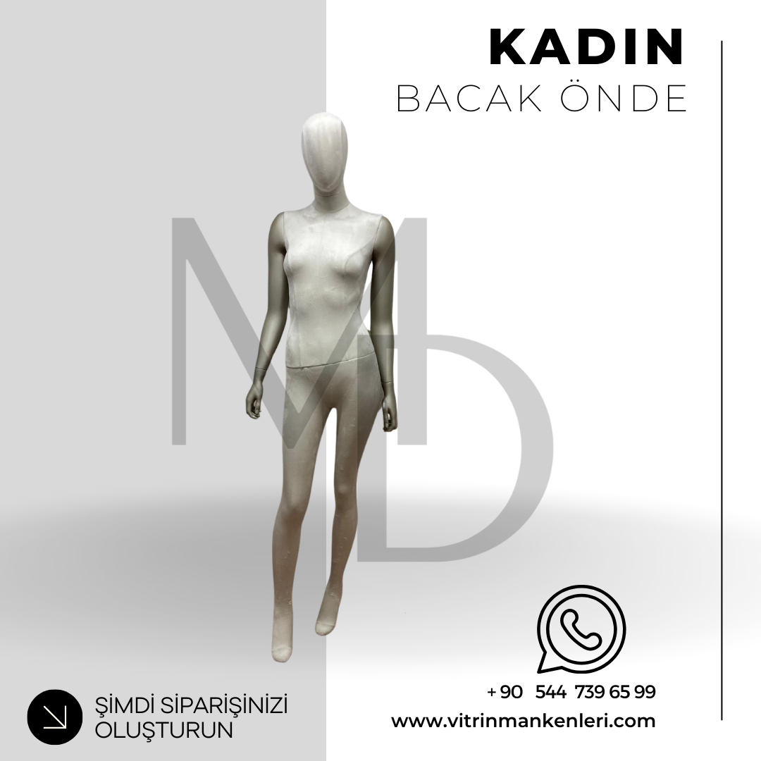 Kumaş Kaplamalı Bayan Boy Mankeni