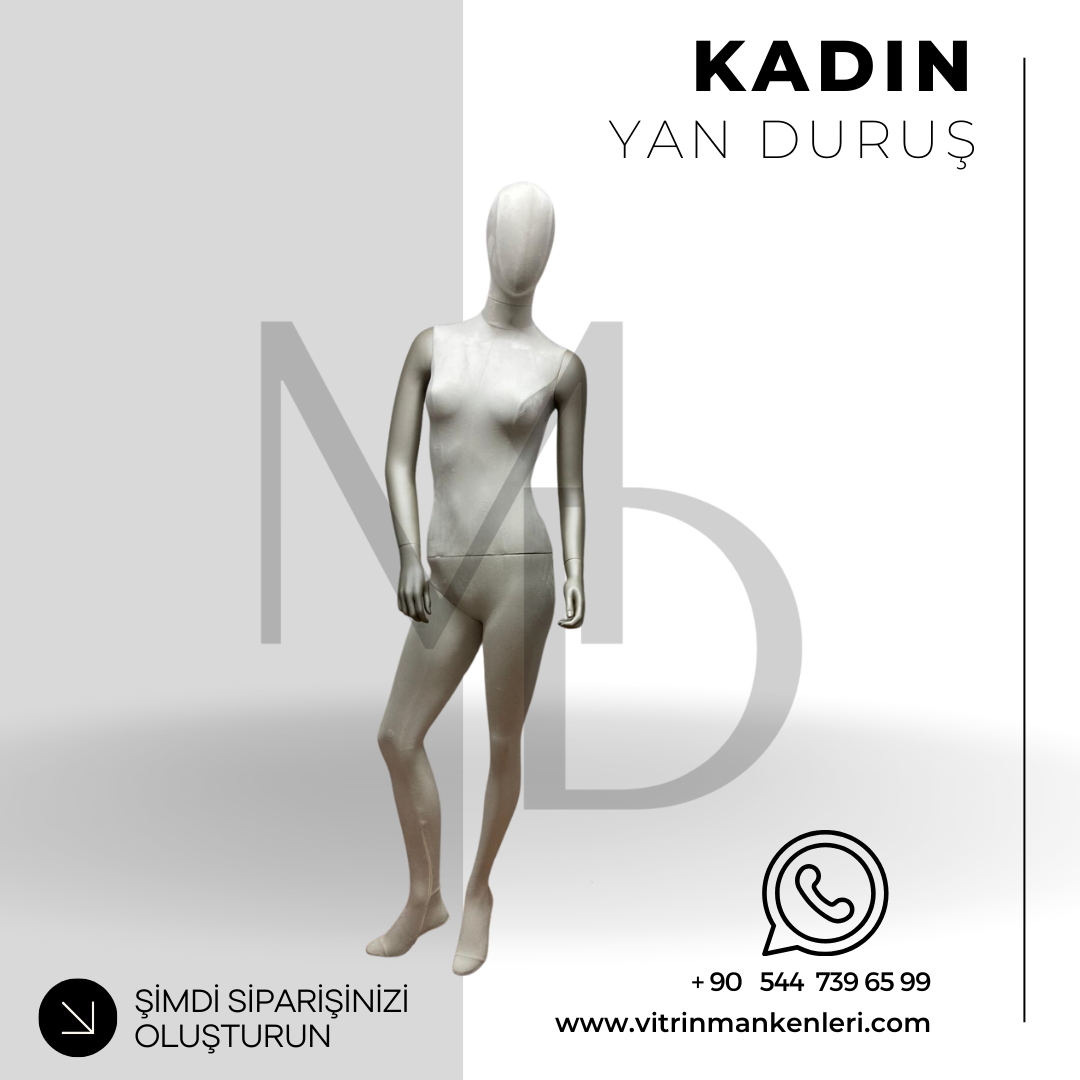 Kumaş Kaplamalı Bayan Boy Mankeni
