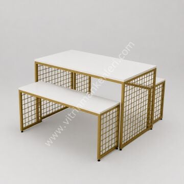 Katlama Masası GOLD STATİK BOYA - BEYAZ