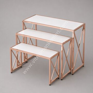 Katlama Masası ROSE GOLD - BEYAZ
