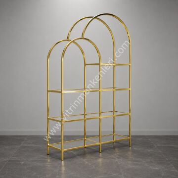 OVAL VİTRİN STAND GOLD KAPLAMA
