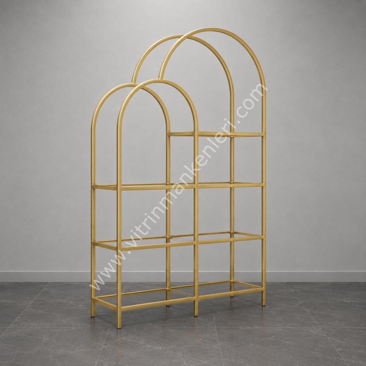 OVAL VİTRİN STAND GOLD STATİK BOYA