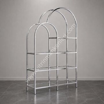 OVAL VİTRİN STAND KROM KAPLAMA