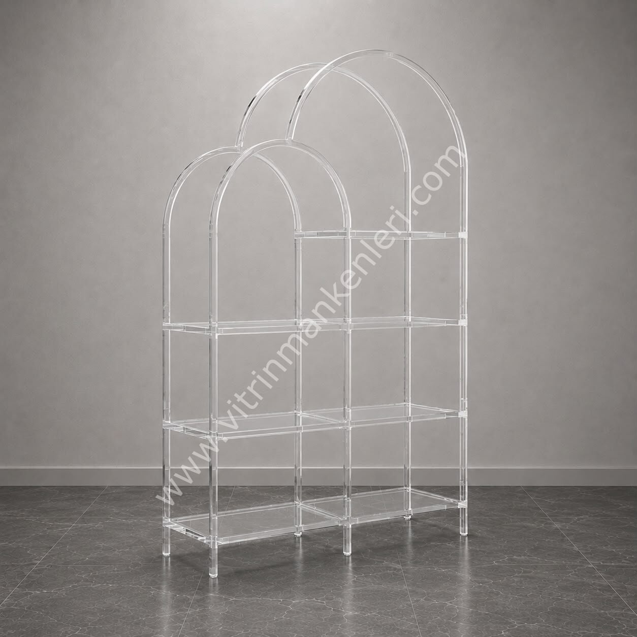 OVAL VİTRİN STAND ÖZEL RENK