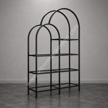 OVAL VİTRİN STAND SİYAH