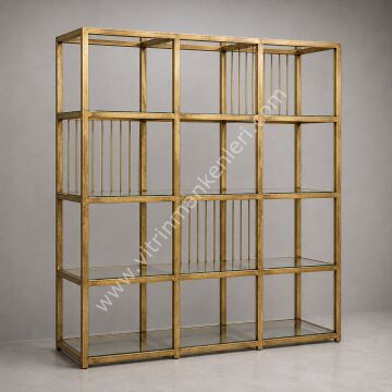 DEKORATİF KİTAPLIK GOLD ESKİTME