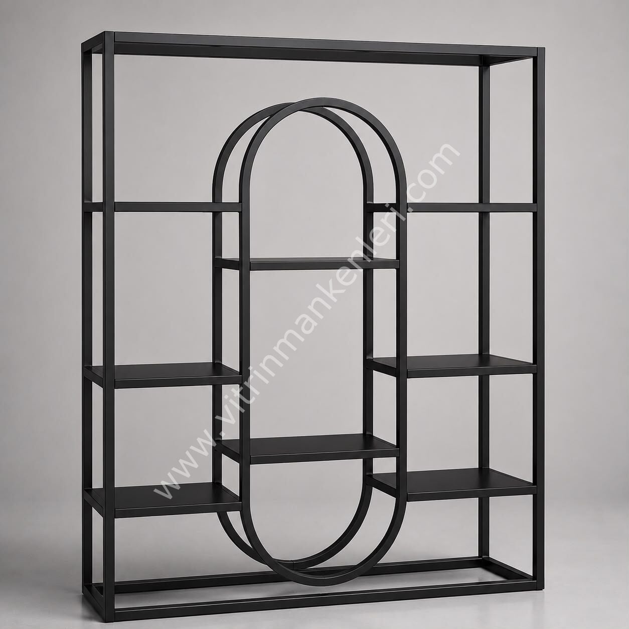 OVAL RAFLI STAND SİYAH