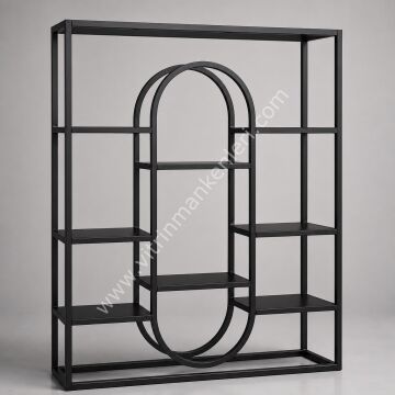 OVAL RAFLI STAND SİYAH