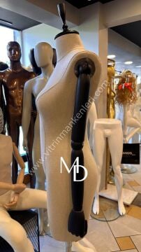 MD Vitrin Dekorasyon Pantolon Giyebilen Ahşap Kollu Terzi Mankeni Vitrin Mankeni