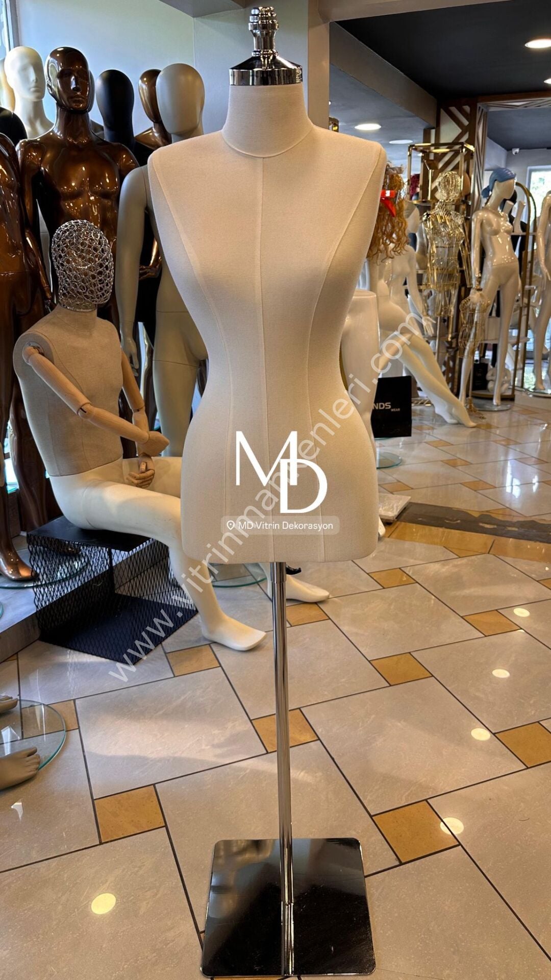 md Vitrin Amaçlı 38 Beden Terzi Mankeni Vitrin Mankeni Cansız Manken (iğne Batmaz)