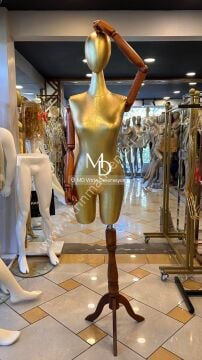 MD Vİtrin Dekorasyon Pantolon Giyebilen Ahşap Kollu Terzi Mankeni Vitrin Mankeni