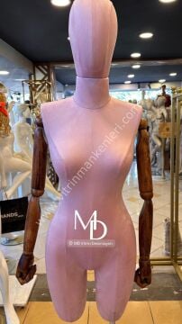 MD Vİtrin Dekorasyon Pantolon Giyebilen Ahşap Kollu Terzi Mankeni Vitrin Mankeni