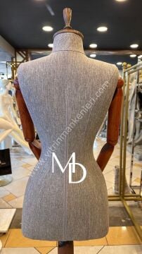 MD VİTRİN DEKORASYON 38 Beden Ahşap Kafalı Ahşap Ayaklı Terzi Mankeni Prova mankeni