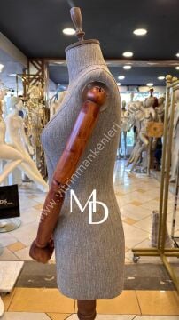 MD VİTRİN DEKORASYON 38 Beden Ahşap Kafalı Ahşap Ayaklı Terzi Mankeni Prova mankeni