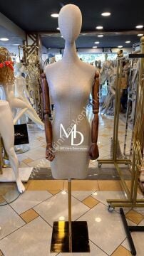 MD VİTRİN DEKORASYON 38 Beden Gold Ayaklı Yeni Model Abiye Terzi Mankeni Prova mankeni