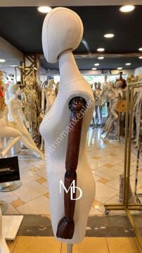 MD VİTRİN DEKORASYON 38 Beden Ahşap Ayaklı Yeni Model Pantolon Giyebilen Abiye Terzi Mankeni