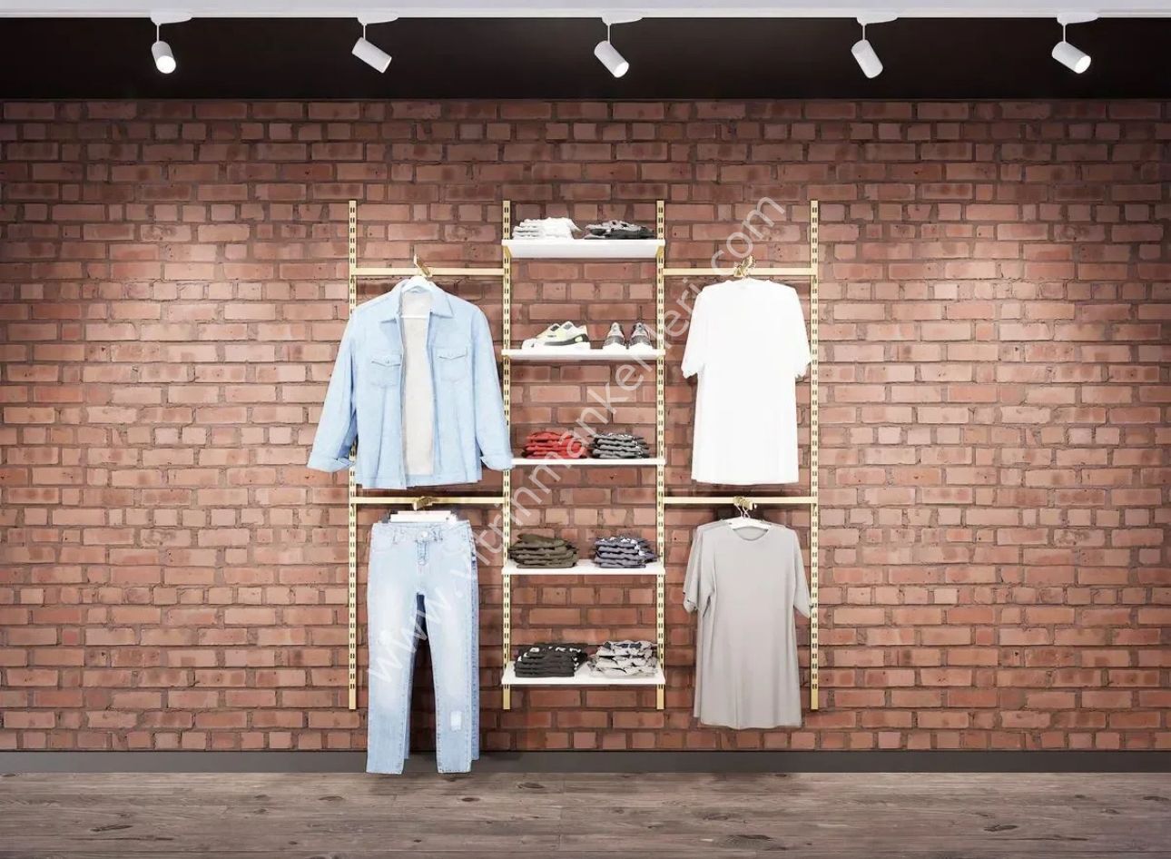 MD DEKORASYON Mağaza Raf Sistemi, Askılık Sistemi, Butik Rafı, Mağaza Stand, Giyinme Odası 180*200