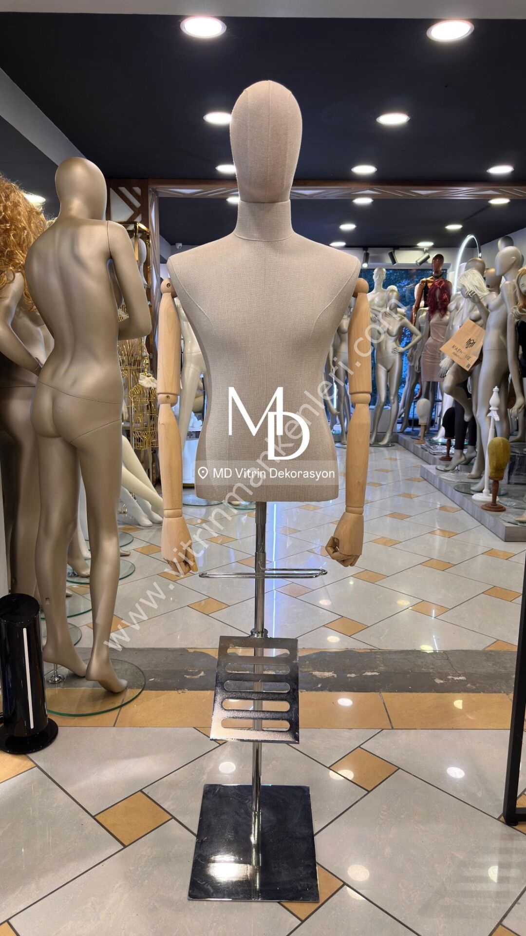 MD Vİtrin Dekorasyon 48 Beden Erkek Büst TERZİ MANKENİ VİTRİN MANKENİ
