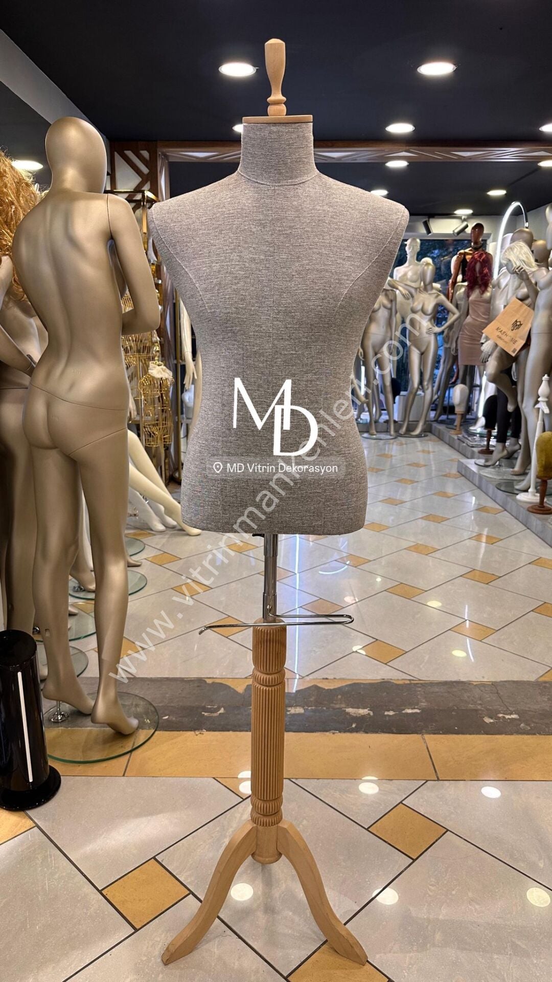 MD Vİtrin Dekorasyon 48 Beden Erkek Büst TERZİ MANKENİ VİTRİN MANKENİ