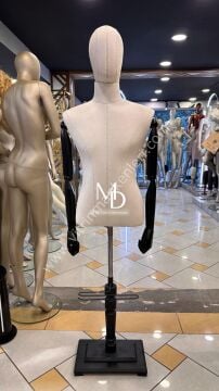 MD Vİtrin Dekorasyon 48 Beden Ahşap Kollu Erkek Büst TERZİ MANKENİ