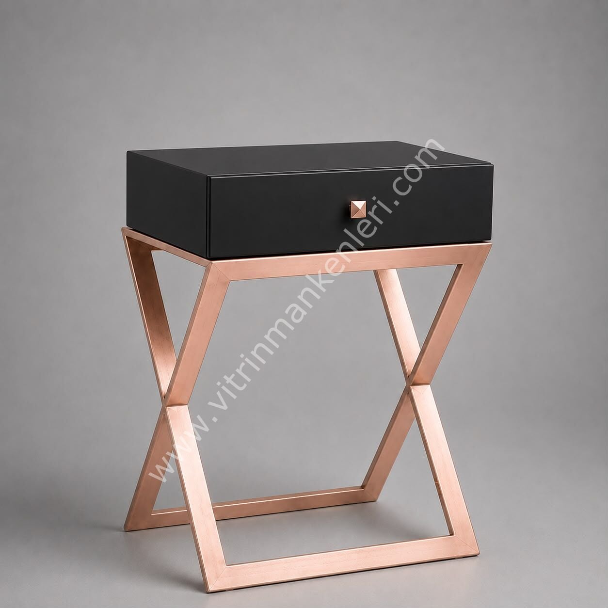 Çekmeceli Sehpa SİYAH - ROSE GOLD