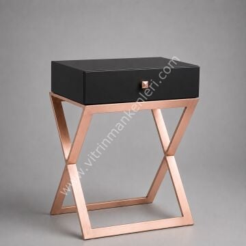 Çekmeceli Sehpa SİYAH - ROSE GOLD