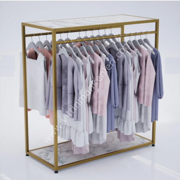 Butik Çiftli Askılık Mağaza Standı Askılık