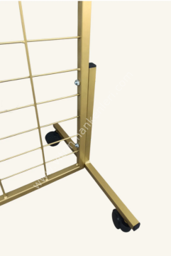 60x190 Tel Pano Stant (GOLD) Tekerlekli