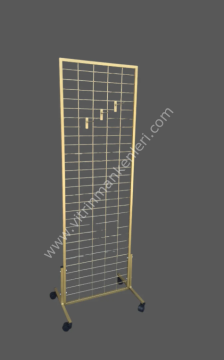 60x190 Tel Pano Stant (GOLD) Tekerlekli