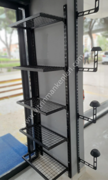 DUVARA MONTE GEÇMELİ RAF 5 RAFLI TEL RAF 30x90x200 cm