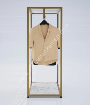 Dekoratif Butik Tekli Raflı Askılık Mağaza Standı Askılık