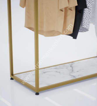Dekoratif Butik Tekli Raflı Askılık Mağaza Standı Askılık