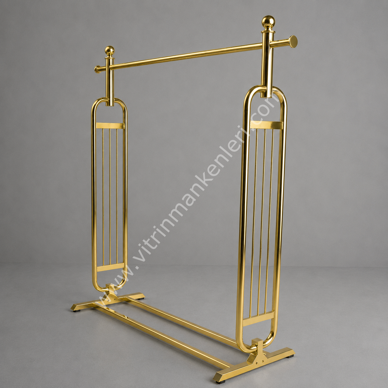GOLD KAPLAMA ORTA STAND, EŞŞEK ELBİSE STANDI ASKILIK