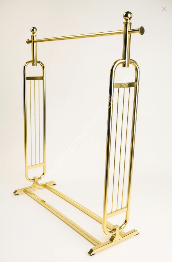 GOLD KAPLAMA ORTA STAND, EŞŞEK ELBİSE STANDI ASKILIK