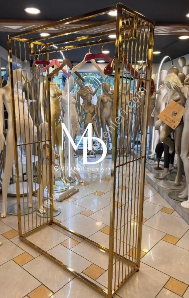 GOLD KAPLAMA DAYANIKLI ABİYE ELBİSE STANDI