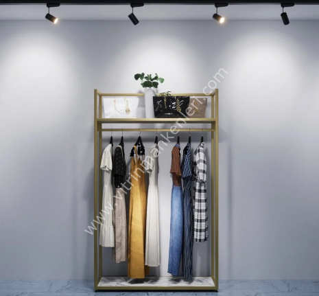 Dekoratif Butik Mağaza Düz Tekli Elbise Askılık