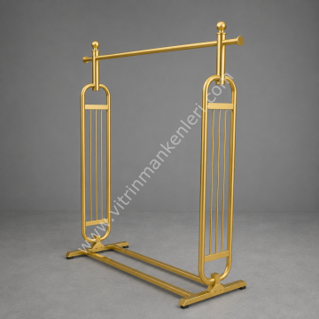 GOLD KAPLAMA ORTA STAND, EŞŞEK ELBİSE STANDI ASKILIK GOLD STATİK BOYA