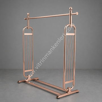 GOLD KAPLAMA ORTA STAND, EŞŞEK ELBİSE STANDI ASKILIK ROSE GOLD
