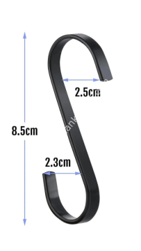 100 Adet Siyah Renk Çok Amaçlı Paslanmaz Çelik S Kanca - Mutfak Banyo Depo Gardırop