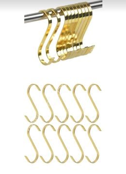 100 Adet Gold Renk Çok Amaçlı Paslanmaz Çelik S Kanca - Mutfak Banyo Depo Gardırop