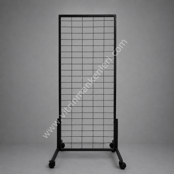 60*150 CM Tekerlekli Pano Stant , Aksesuar Standı, Duvar Panosu, Çok Amaçlı Stant SİYAH